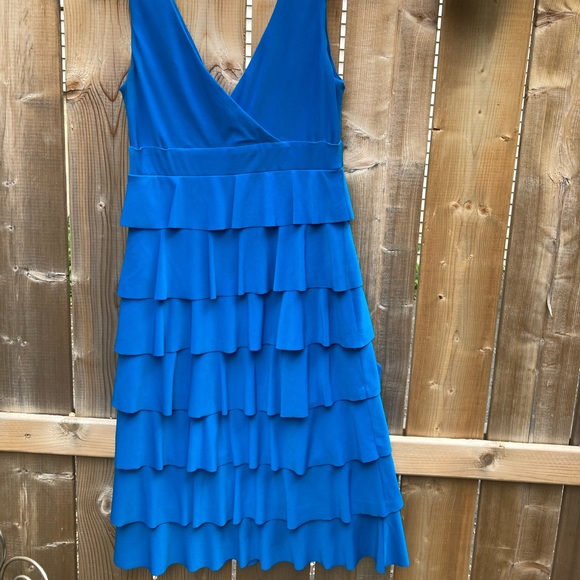 Frank Lyman Blue Ruffle Dress - Picture 5 of 11